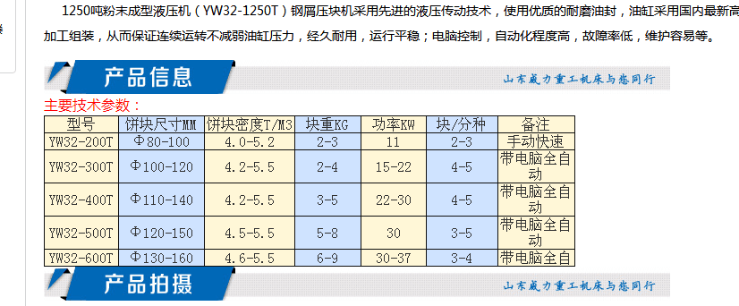 鐵屑壓塊機(jī)的技術(shù)參數(shù)